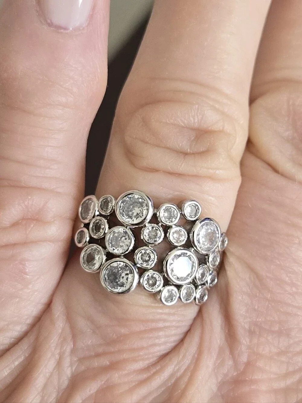 Mixed Fashion Ring Set — Pink Pearl, Gold & Silver Tones And Sterling silver